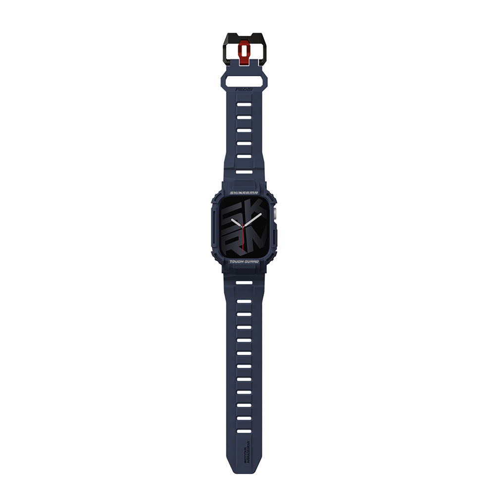 Apple Watch 44mm Uyumlu Skinarma Mecha 2in1 TPU Kasa Koruyucu + Silikon Kordon