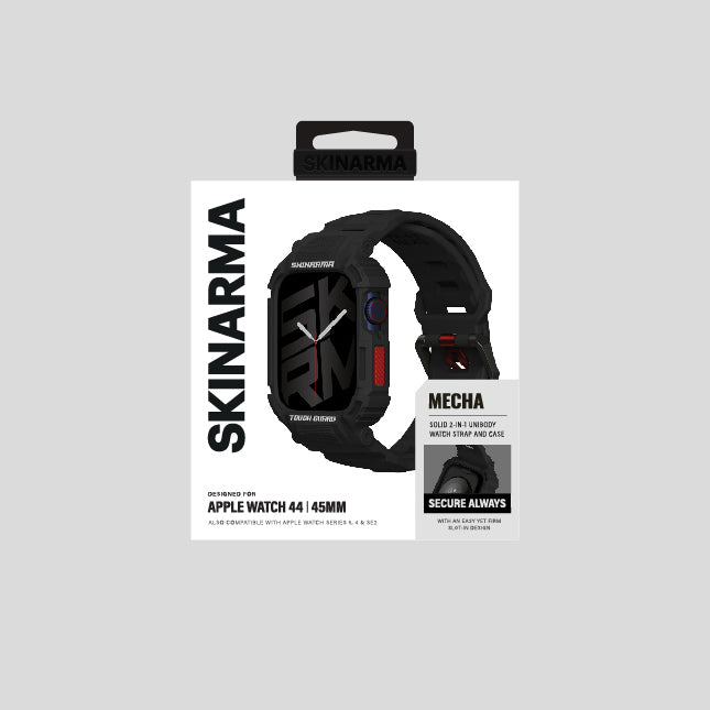 Apple Watch 44mm Uyumlu Skinarma Mecha 2in1 TPU Kasa Koruyucu + Silikon Kordon