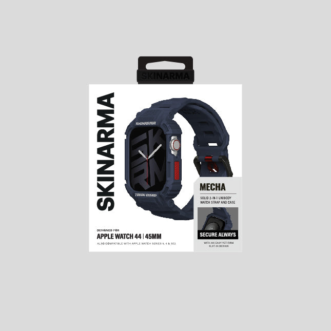 Apple Watch 44mm Uyumlu Skinarma Mecha 2in1 TPU Kasa Koruyucu + Silikon Kordon