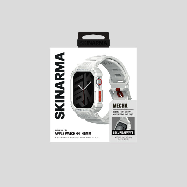 Apple Watch 44mm Uyumlu Skinarma Mecha 2in1 TPU Kasa Koruyucu + Silikon Kordon