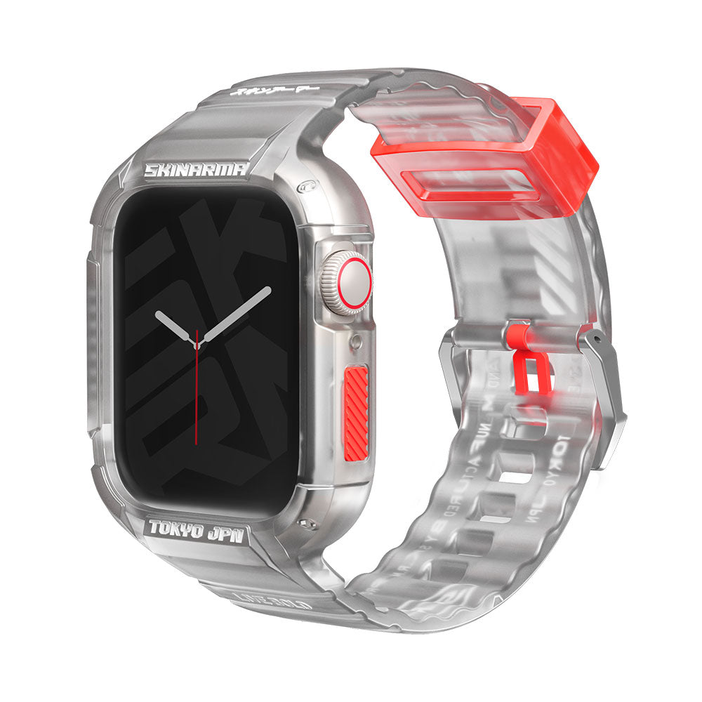Apple Watch 44mm and 45mm Compatible SkinArma Saido Hard PC Case Protector Silicone Band