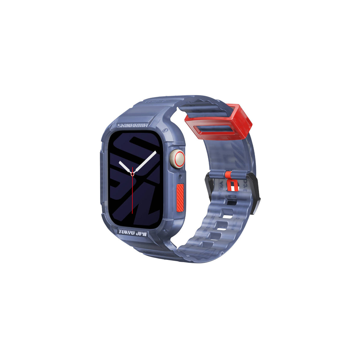 Apple Watch 44mm and 45mm Compatible SkinArma Saido Hard PC Case Protector Silicone Band