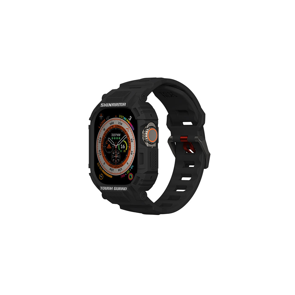 Apple Watch Ultra 49mm Uyumlu Skinarma Mecha 2in1 TPU Kasa Koruyucu + Silikon Kordon