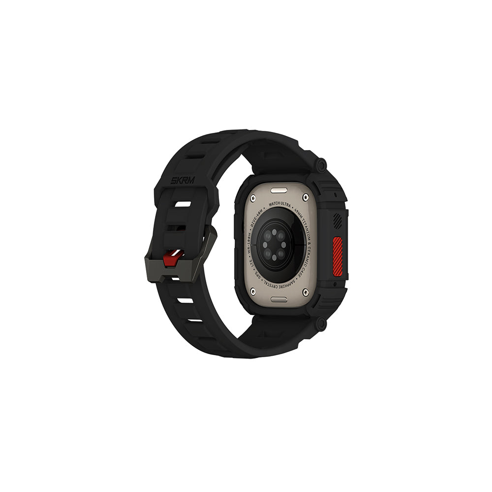 Apple Watch Ultra 49mm Uyumlu Skinarma Mecha 2in1 TPU Kasa Koruyucu + Silikon Kordon