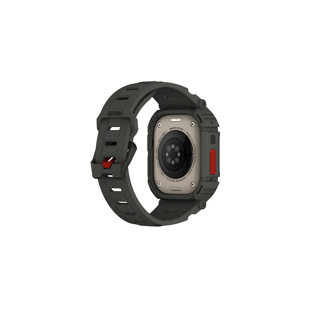 Apple Watch Ultra 49mm Uyumlu Skinarma Mecha 2in1 TPU Kasa Koruyucu + Silikon Kordon