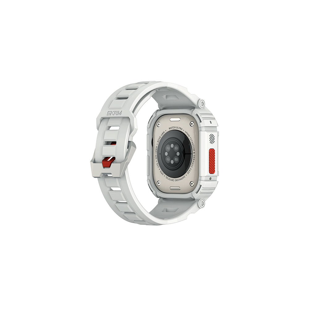 Apple Watch Ultra 49mm Uyumlu Skinarma Mecha 2in1 TPU Kasa Koruyucu + Silikon Kordon