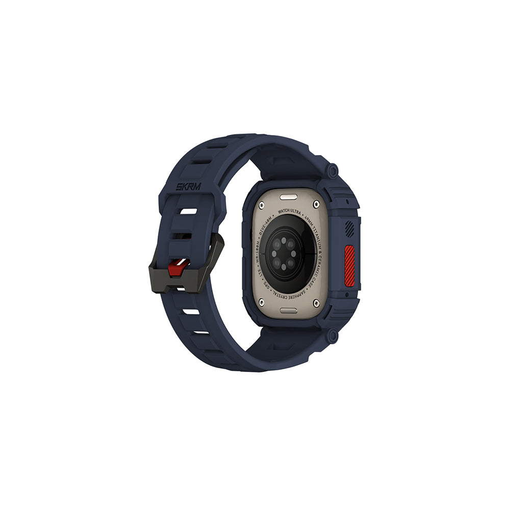 Apple Watch Ultra 49mm Uyumlu Skinarma Mecha 2in1 TPU Kasa Koruyucu + Silikon Kordon