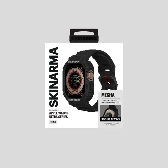 Apple Watch Ultra 49mm Uyumlu Skinarma Mecha 2in1 TPU Kasa Koruyucu + Silikon Kordon
