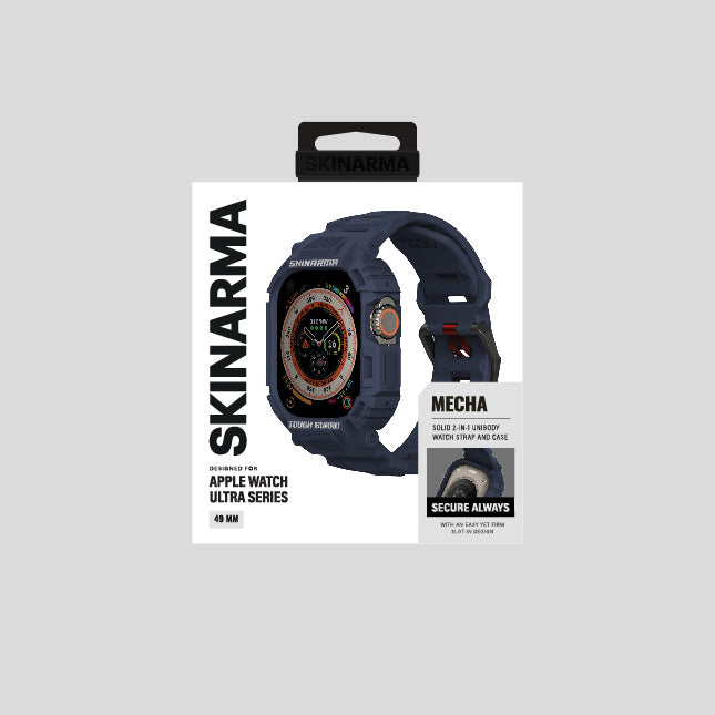 Apple Watch Ultra 49mm Uyumlu Skinarma Mecha 2in1 TPU Kasa Koruyucu + Silikon Kordon