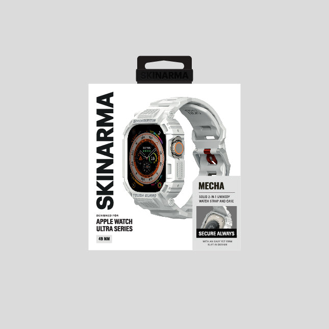 Apple Watch Ultra 49mm Uyumlu Skinarma Mecha 2in1 TPU Kasa Koruyucu + Silikon Kordon
