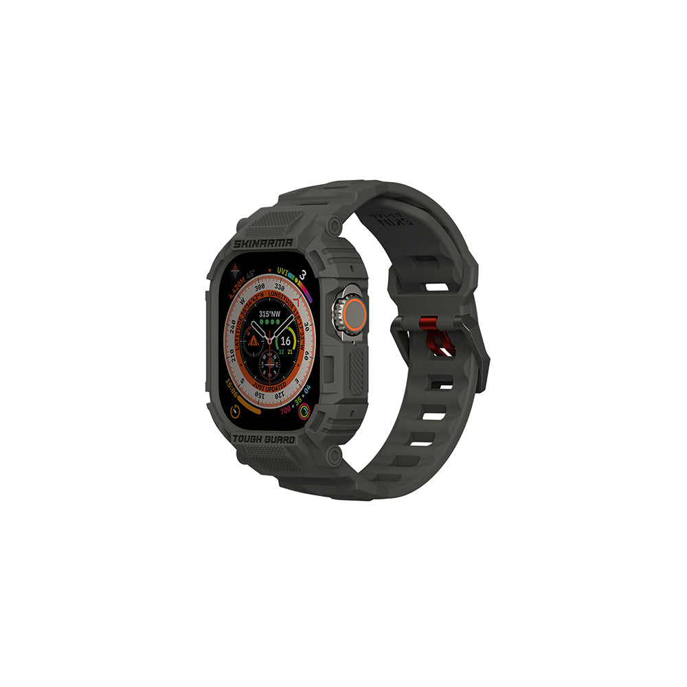 Apple Watch Ultra 49mm Uyumlu Skinarma Mecha 2in1 TPU Kasa Koruyucu + Silikon Kordon