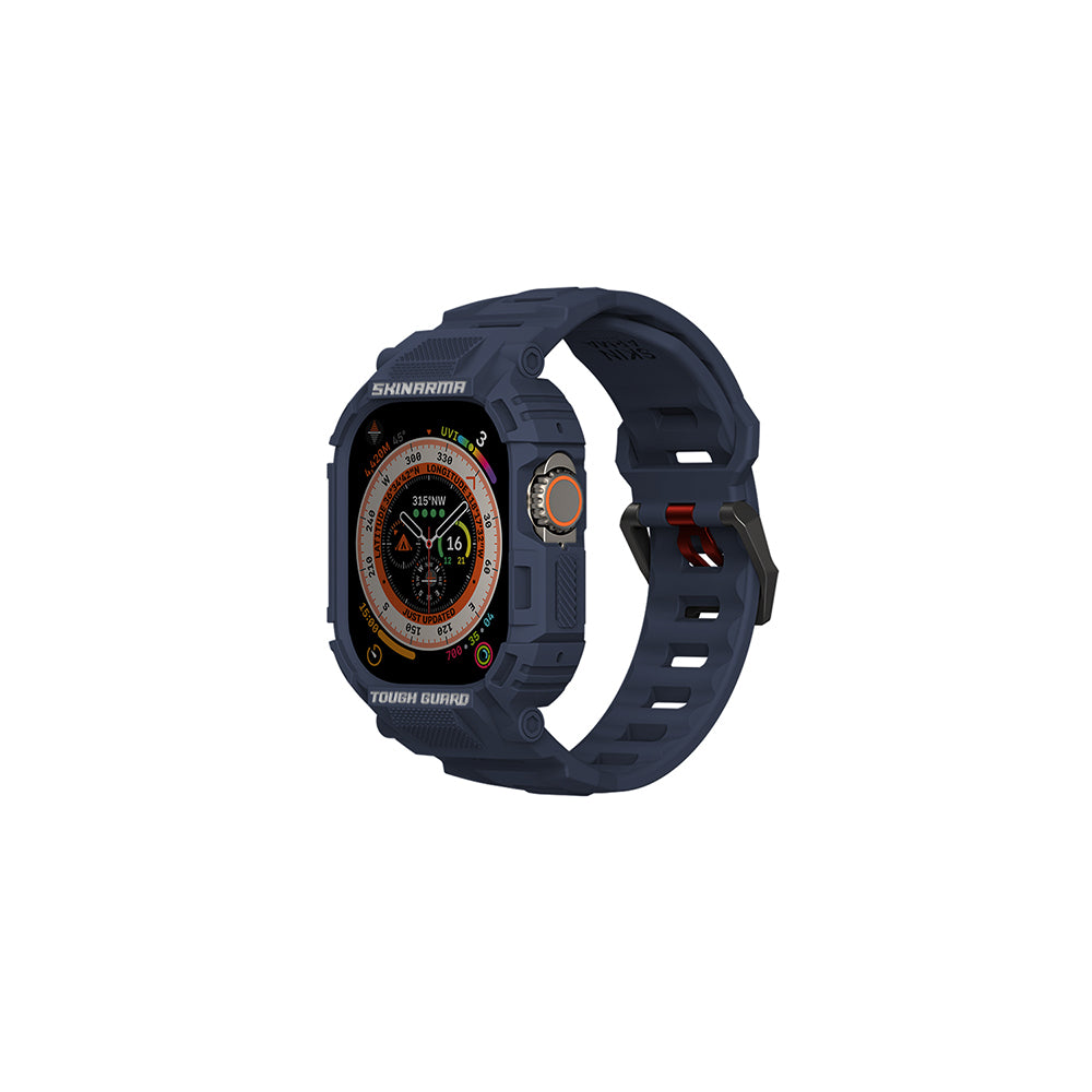 Apple Watch Ultra 49mm Uyumlu Skinarma Mecha 2in1 TPU Kasa Koruyucu + Silikon Kordon
