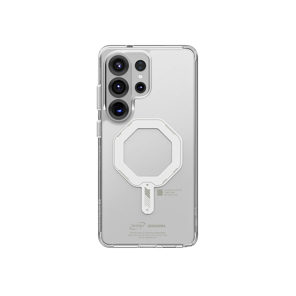 Galaxy S26 Ultra Uyumlu Kılıf M-safe Şarj Özellikli Şeffaf Airbag Tasarımlı Skinarma Saido Fosforlu Nightglow Kapak