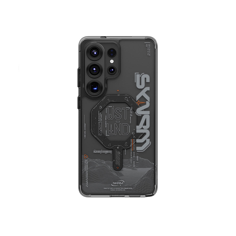 Galaxy S26 Ultra Uyumlu Kılıf M-safe Şarj Özellikli Yazı Desenli Airbag Tasarımlı Skinarma Sonix Kapak