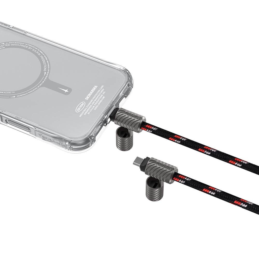 Skinarma DynoVE Serisi Type-C to Type-C Askı İpi Tasarımlı Şarj ve Data Kablosu 48V / 5A / 240W Şarj Gücü- 480Mbps Data Aktarım