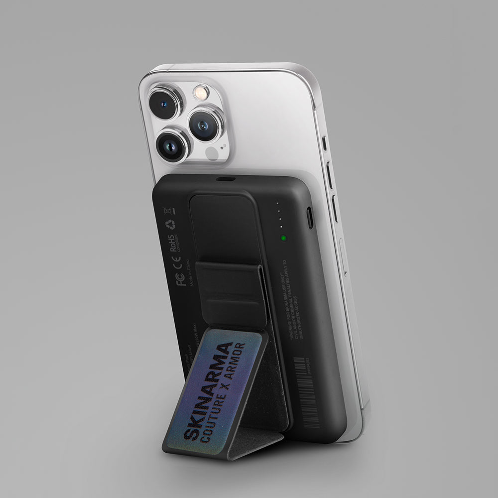 SkinArma Kira Kobai Holografik Tasarımlı Standlı Wireless Mag-Şarj ve PD Hızlı Şarj Özellikli Powerbank Kablosuz 15W PD 20W 5000mAh