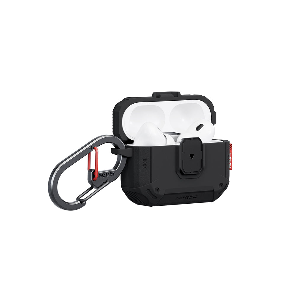 Airpods Pro 3. Nesil Uyumlu Kılıf Airbagli Yivli Köşe Kilit Tasarımlı 360 Derece Koruma Skinarma Mecha LE Kılıf