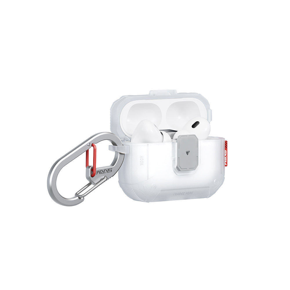 Airpods Pro 3. Nesil Uyumlu Kılıf Airbagli Yivli Köşe Kilit Tasarımlı 360 Derece Koruma Skinarma Mecha LE Kılıf