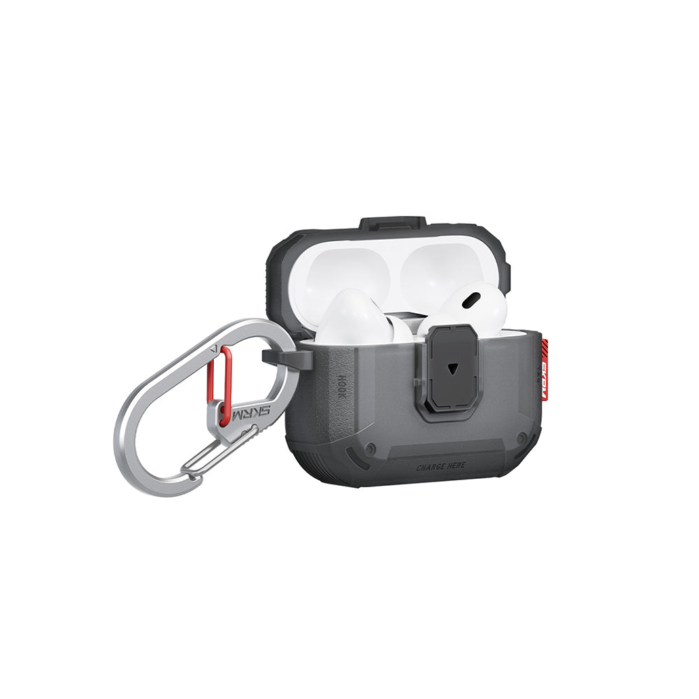 Airpods Pro 3. Nesil Uyumlu Kılıf Airbagli Yivli Köşe Kilit Tasarımlı 360 Derece Koruma Skinarma Mecha LE Kılıf