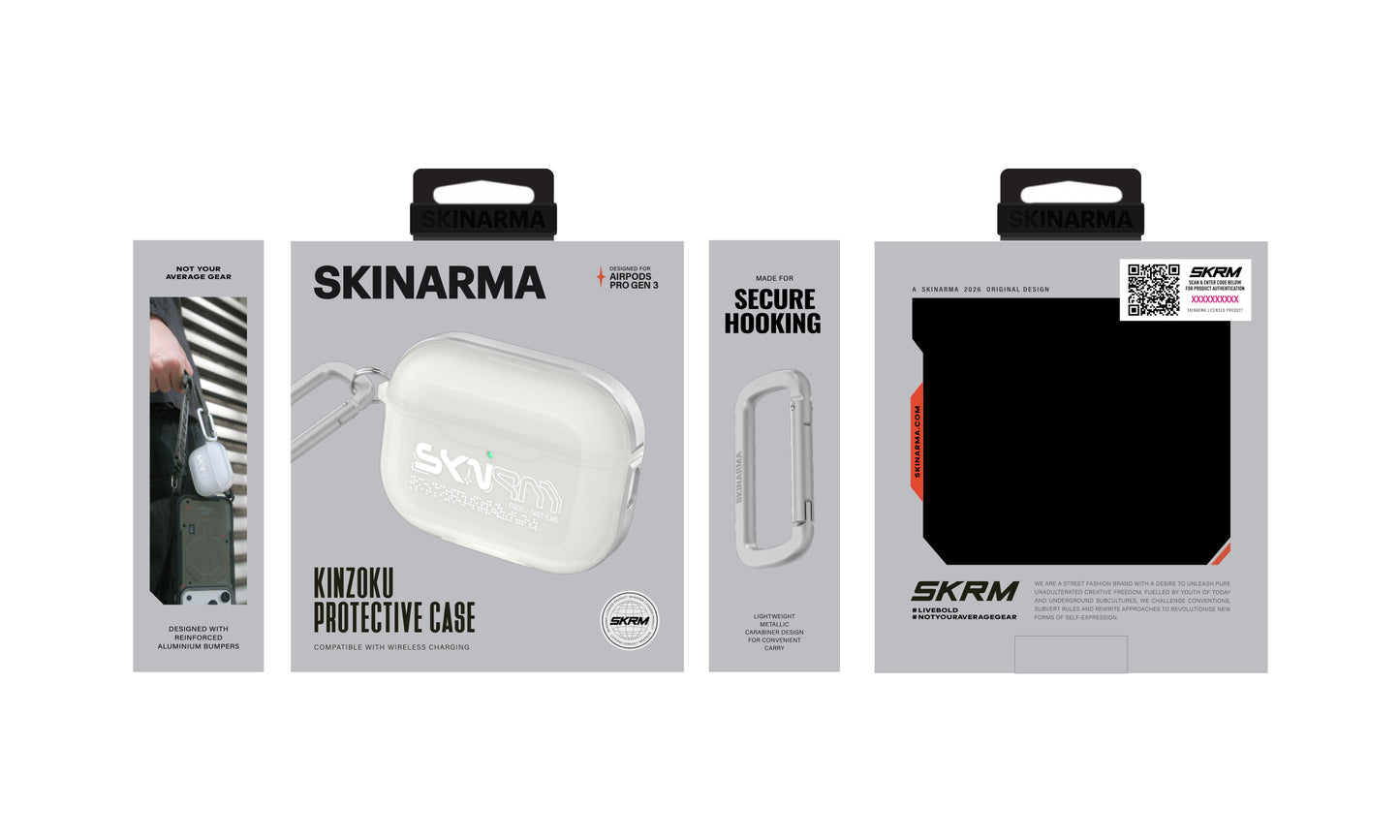 Airpods Pro 3. Nesil Uyumlu Kılıf Skinarma Transparan Mat Tasarım Kinzoku Kılıf