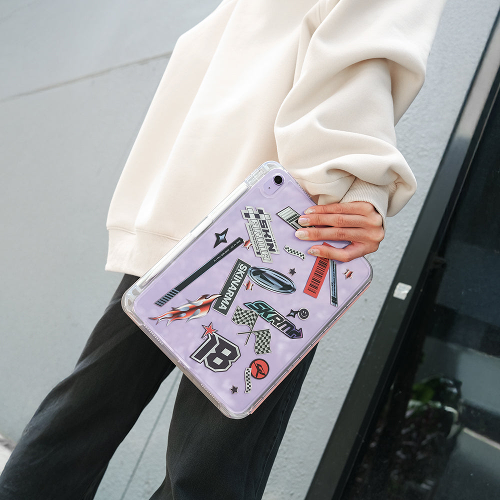 iPad 11.Nesil A16 2025 Uyumlu Kılıf Skinarma Kalemlikli Arkası Şeffaf Standlı Magnetik Zeta Kılıf