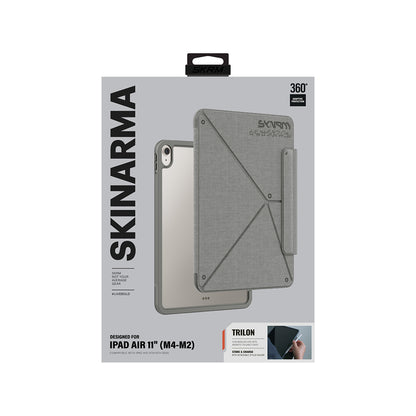 iPad Air 11 2024 M2 ile Uyumlu Kılıf Skinarma Kalemlikli Dokulu Tasarım Standlı Manyetik Trilon Kılıf