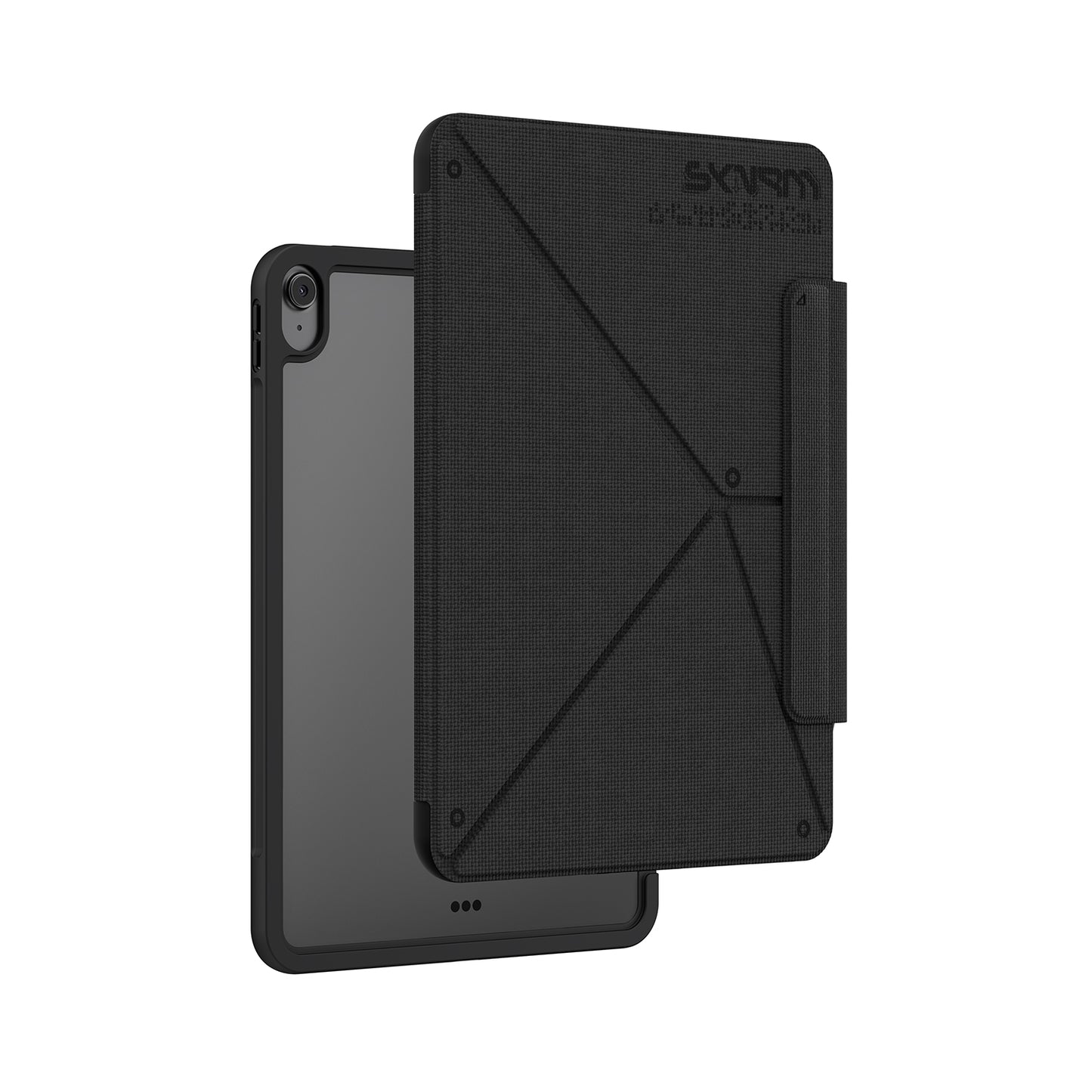 iPad Air 11 2024 M2 ile Uyumlu Kılıf Skinarma Kalemlikli Dokulu Tasarım Standlı Manyetik Trilon Kılıf