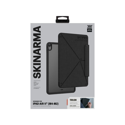 iPad Air 11 2024 M2 ile Uyumlu Kılıf Skinarma Kalemlikli Dokulu Tasarım Standlı Manyetik Trilon Kılıf