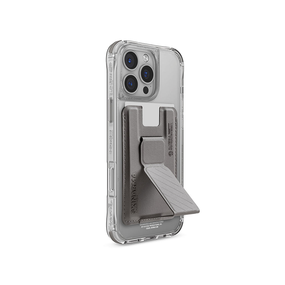 iPhone 16 Pro Uyumlu Kılıf SkinArma Şeffaf M-safe Şarj Özellikli Prime Edition Kado Kartlıklı Saido Kapak