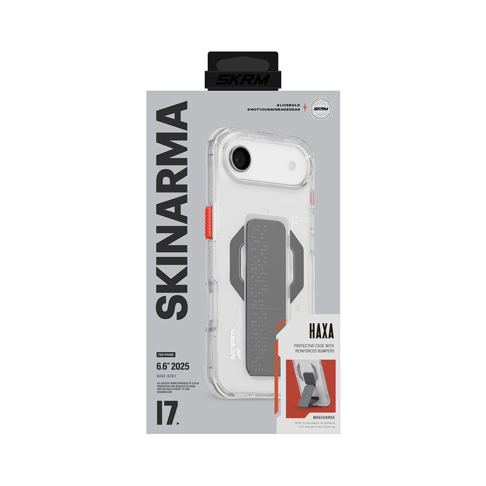 iPhone 17 Air Uyumlu Kılıf Mag-Şarj Özellikli Airbag Tasarımlı Standlı Skinarma Haxa Kapak