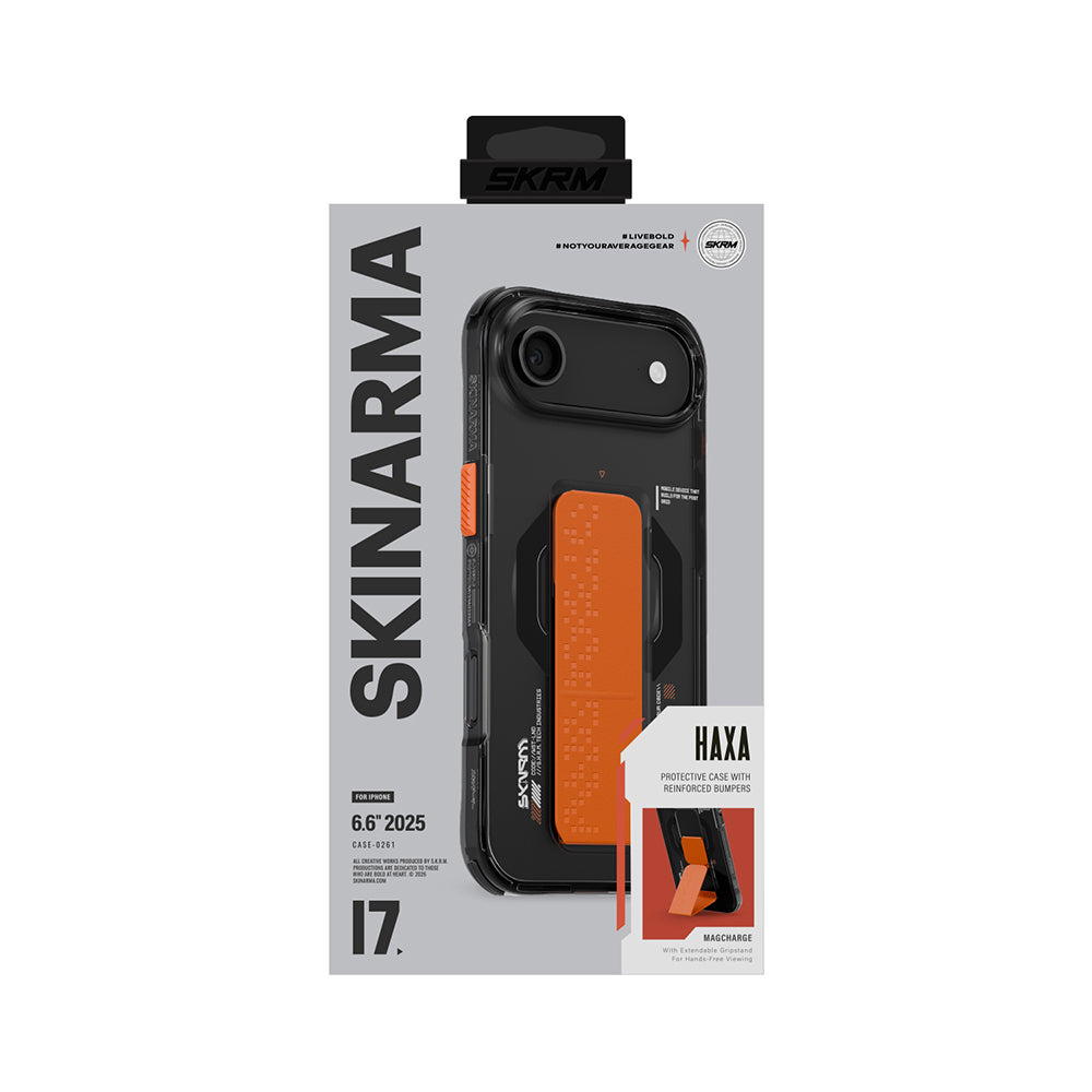 iPhone 17 Air Uyumlu Kılıf Mag-Şarj Özellikli Airbag Tasarımlı Standlı Skinarma Haxa Kapak