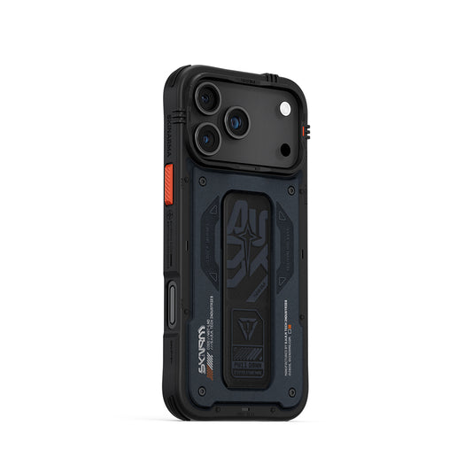 iPhone 17 Pro Uyumlu Kılıf Mag-Şarj Özellikli Desenli Airbag Tasarımlı Standlı Skinarma Aegis Kapak