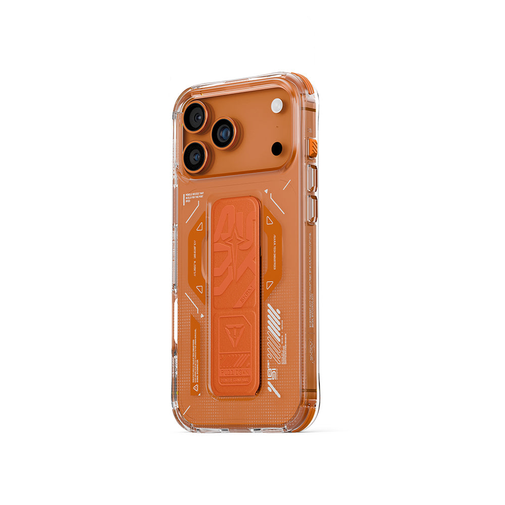 iPhone 17 Pro Max Uyumlu Kılıf Mag-Şarj Özellikli Teknoloji Desenli Skinarma Helio Standlı Kapak