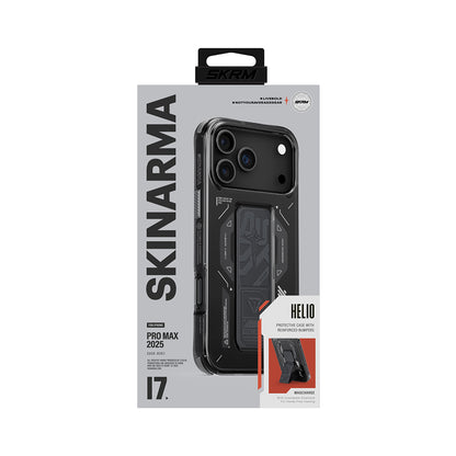 iPhone 17 Pro Max Uyumlu Kılıf Mag-Şarj Özellikli Teknoloji Desenli Skinarma Helio Standlı Kapak