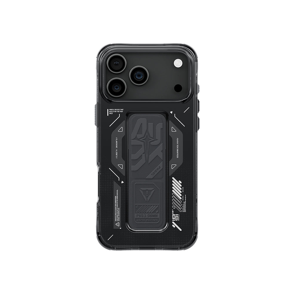 iPhone 17 Pro Max Uyumlu Kılıf Mag-Şarj Özellikli Teknoloji Desenli Skinarma Helio Standlı Kapak