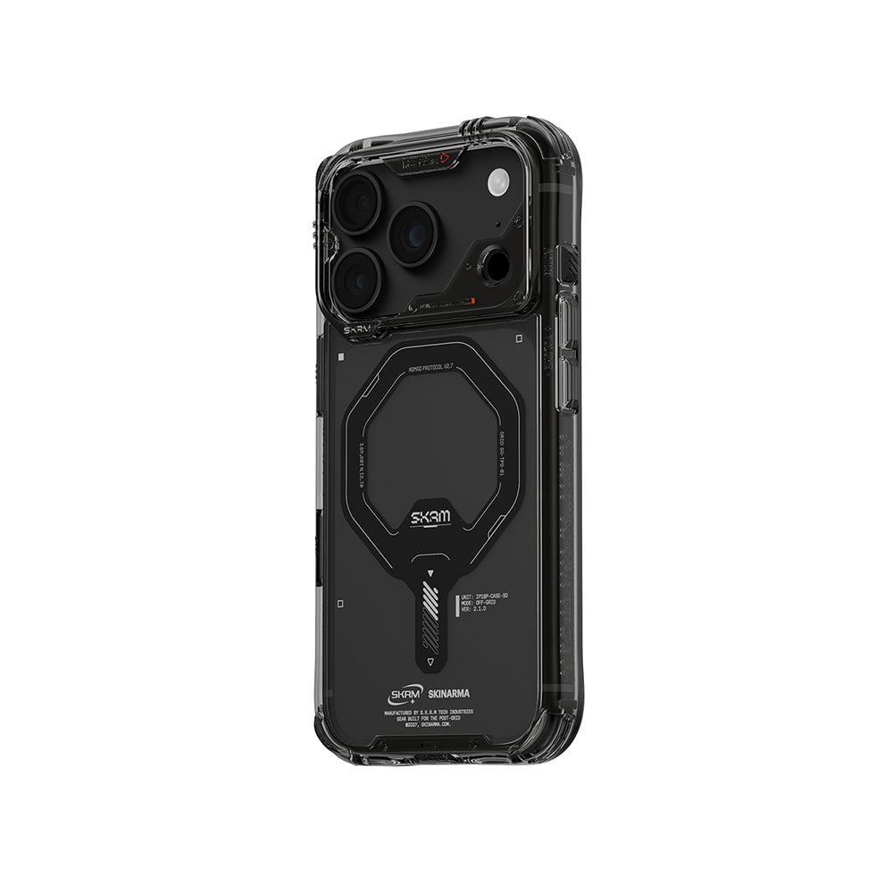 iPhone 18 Pro Uyumlu Kılıf Mag-Şarj Özellikli Şeffaf Airbag Tasarımlı Skinarma Saido Kapak