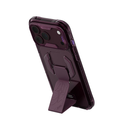 iPhone 18 Pro Uyumlu Kılıf Mag-Şarj Özellikli Teknoloji Desenli Skinarma Helio CE Entegre Standlı Kapak