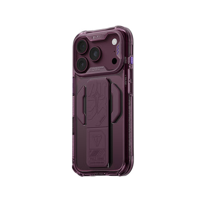 iPhone 18 Pro Uyumlu Kılıf Mag-Şarj Özellikli Teknoloji Desenli Skinarma Helio CE Entegre Standlı Kapak