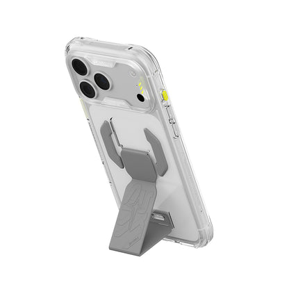 iPhone 18 Pro Uyumlu Kılıf Mag-Şarj Özellikli Teknoloji Desenli Skinarma Helio CE Entegre Standlı Kapak