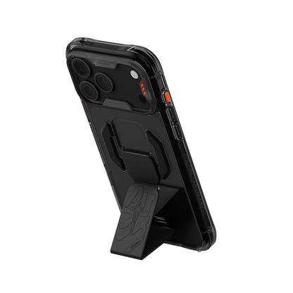 iPhone 18 Pro Uyumlu Kılıf Mag-Şarj Özellikli Teknoloji Desenli Skinarma Helio CE Entegre Standlı Kapak