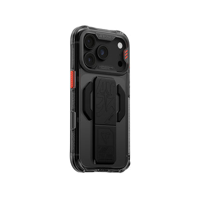 iPhone 18 Pro Uyumlu Kılıf Mag-Şarj Özellikli Teknoloji Desenli Skinarma Helio CE Entegre Standlı Kapak