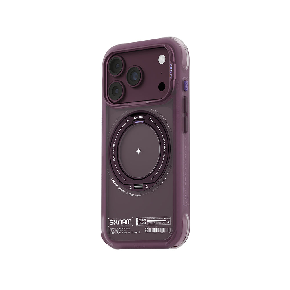 iPhone 18 Pro Uyumlu Kılıf Mag-Şarj Özellikli Airbag Tasarımlı 360° Entegre Standlı Skinarma Atlas Kapak