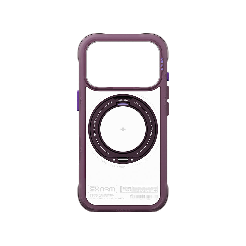 iPhone 18 Pro Uyumlu Kılıf Mag-Şarj Özellikli Airbag Tasarımlı 360° Entegre Standlı Skinarma Atlas Kapak