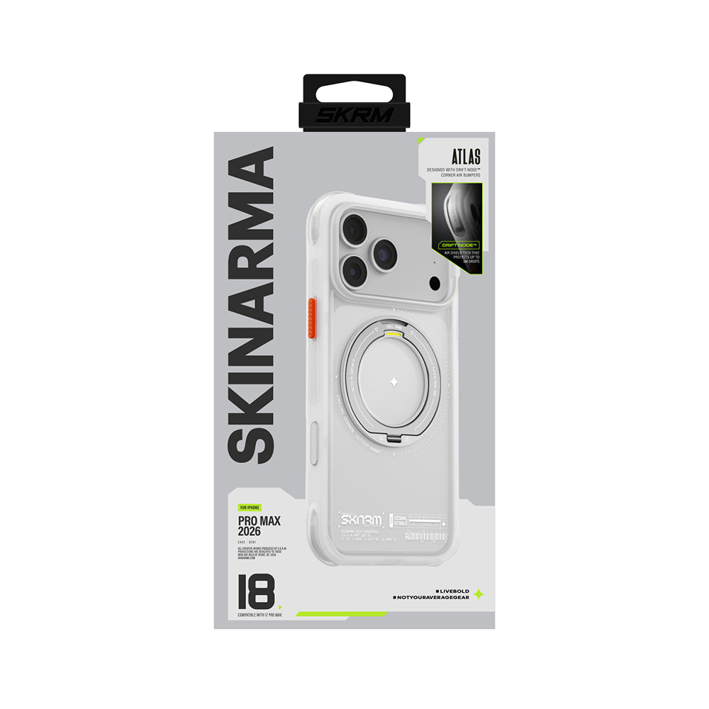 iPhone 18 Pro Max Uyumlu Kılıf Mag-Şarj Özellikli Airbag Tasarımlı 360° Entegre Standlı Skinarma Atlas Kapak