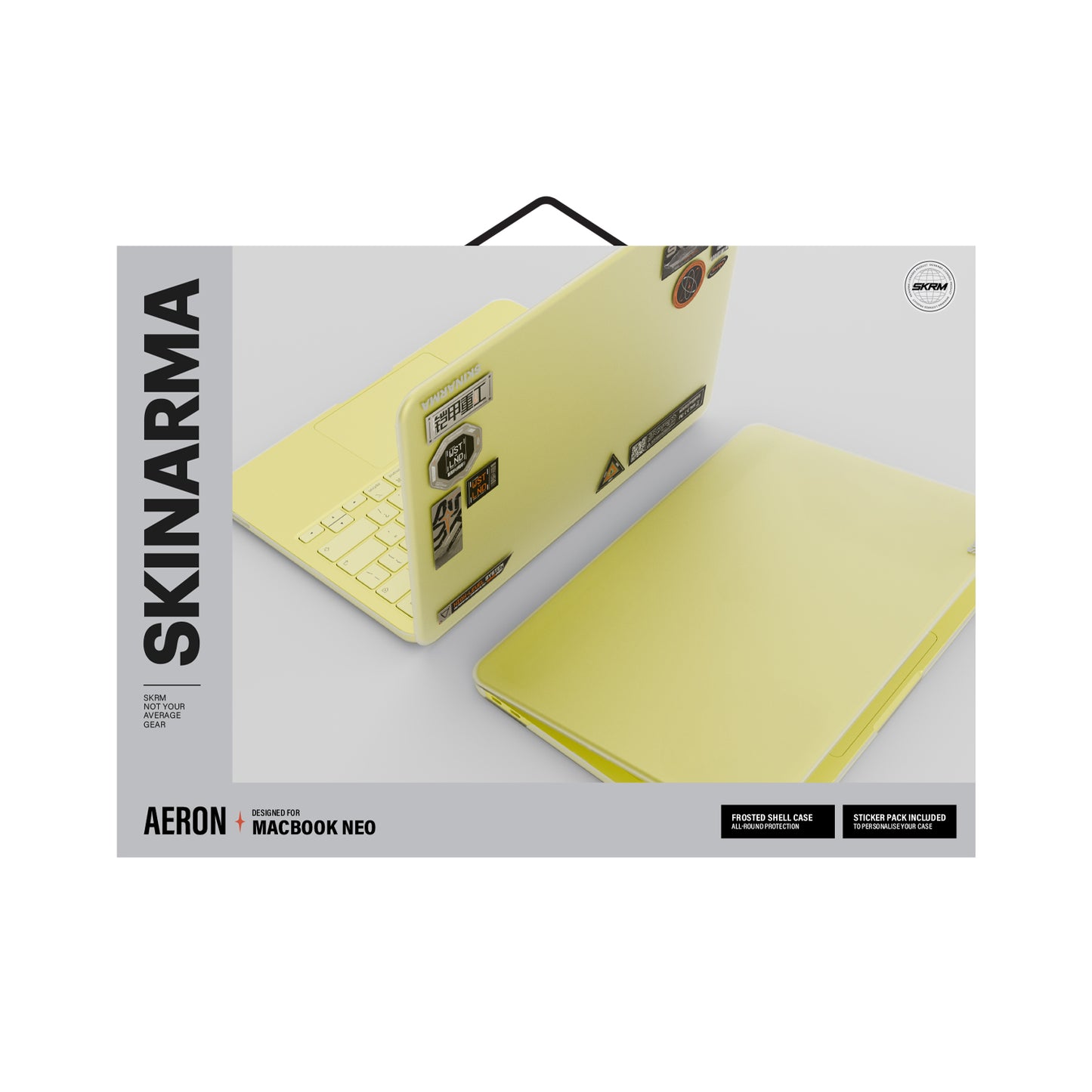 Macbook Neo 13' A3404 ile Uyumlu SkinArma Aeron Serisi Sticker Paketli Klipsli Kurulum Özellikli Kapak