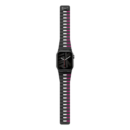 Apple Watch 38/40/41mm ve Watch 10 42mm ile Uyumlu Skinarma Gemini Serisi TPU Magnetik Silikon Kordon