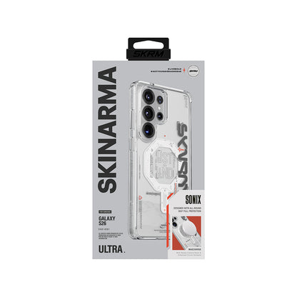 Galaxy S26 Ultra Uyumlu Kılıf M-safe Şarj Özellikli Yazı Desenli Airbag Tasarımlı Skinarma Sonix Kapak