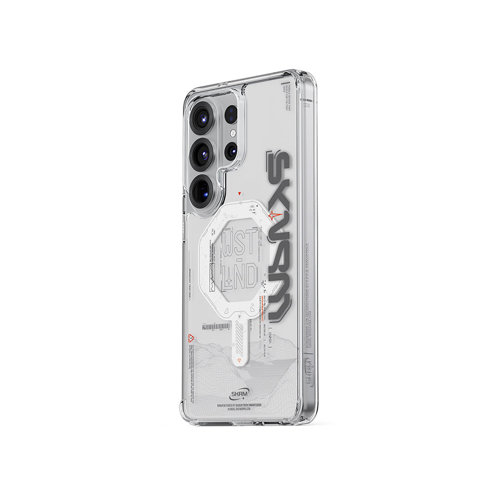 Galaxy S26 Ultra Uyumlu Kılıf M-safe Şarj Özellikli Yazı Desenli Airbag Tasarımlı Skinarma Sonix Kapak