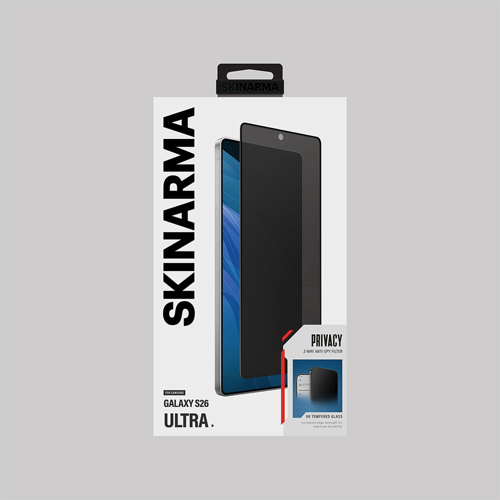 Galaxy S26 Ultra Uyumlu Skinarma 0.25mm Oleofobik Privacy Hayalet Cam Ekran Koruyucu