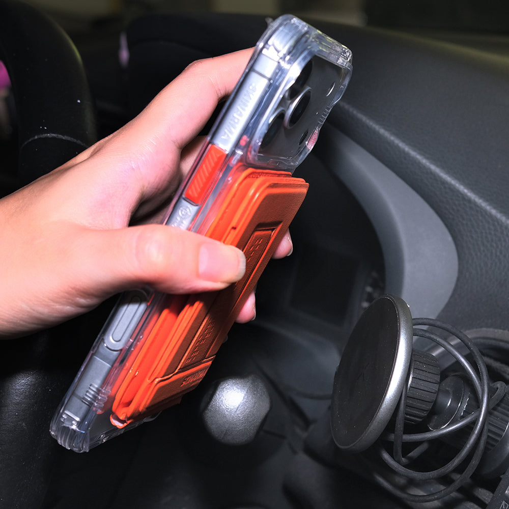 Skinarma Axis Serisi Foldable Stant Özellikli Katlanabilir Manyetik M-Safe Özellikli Deri Tasarımlı Kartlık